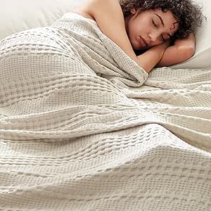 Amazon.com: PHF Cooling Waffle Blanket Queen Size, Lightweight 60% Rayon from Bamboo &amp; 40% Cotton Breathable Blanket for Hot Sleepers, Summer Use, Soft Luxury for Bed Couch Sofa, 90&quot