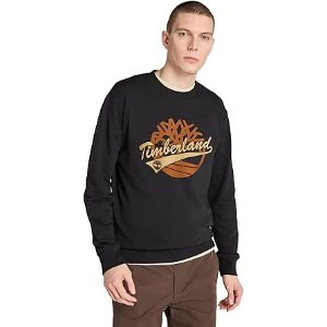 $12.2 Timberland Men's Brand Carrier Graphic Crew Sweatshirt, BLACK, S at Amazon Men’s Clothing store