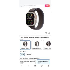 $499 Amazon.com: Apple Watch Ultra 2 [GPS + Cellular 49mm] Smartwatch with Rugged Titanium Case & Blue/Black Trail Loop S/M. Fitness Tracker, Precision GPS, Action Button, Extra-Long Battery Life : Electro