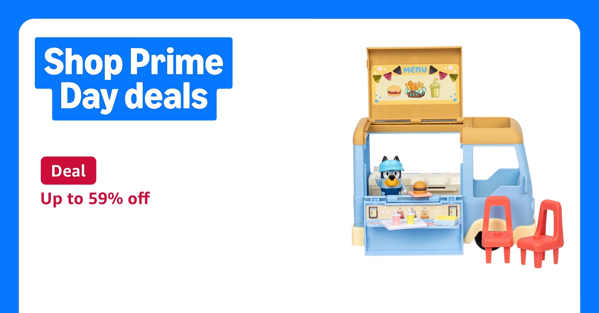Deal for Prime Members: Bluey Let’s Play Chef Food Truck Playset, Convertible Food Truck Toy with 3” Articulated Apron Figure, Play Restaurant for Kids of Ages 3+