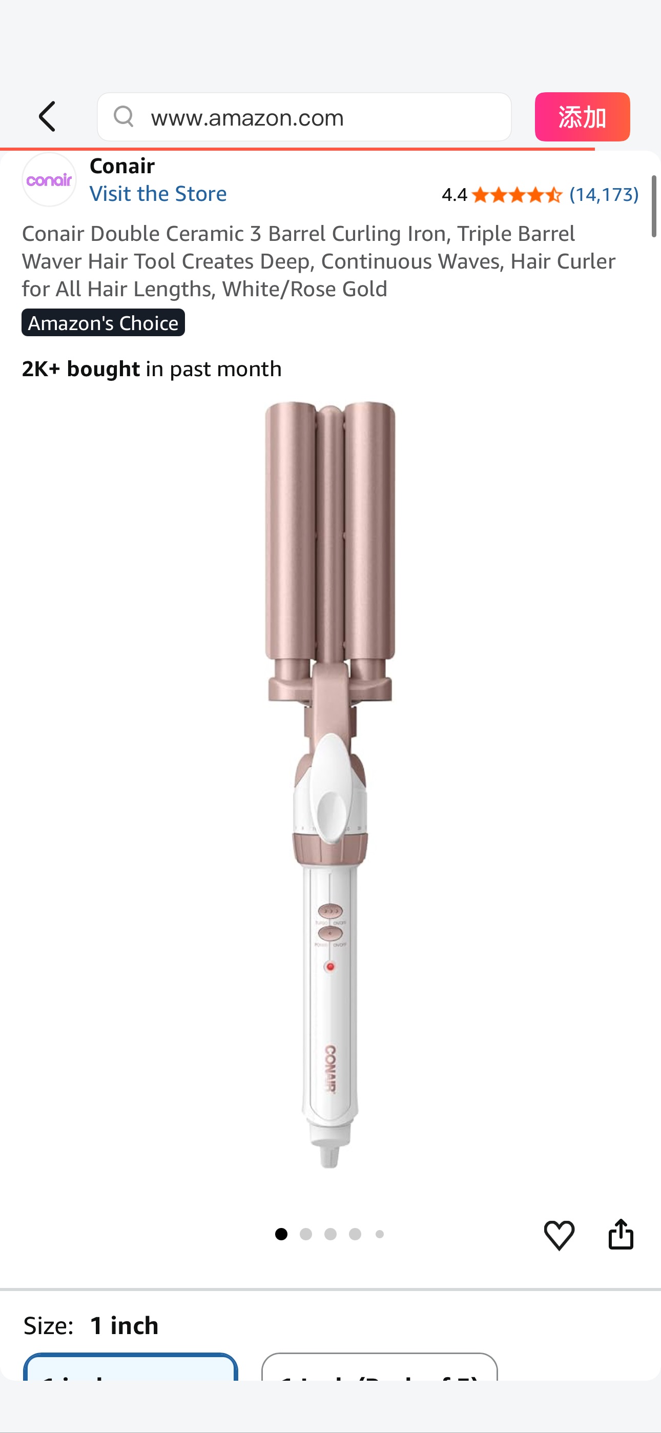 Amazon.com: Conair Double Ceramic 3 Barrel Curling Iron, Triple Barrel Waver Hair Tool Creates Deep, Continuous Waves, Hair Curler for All Hair Lengths, White/Rose Gold : Beauty & Personal Care