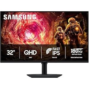 $219.99 Amazon.com: Samsung 32” Odyssey G5 G50F QHD Resolution Gaming Monitor, 180Hz Refresh Rate, Fast IPS Panel, HDR10, NVIDIA G-Sync Compatible, 1ms Response Time (GtG), AMD FreeSync™, Adjustable
