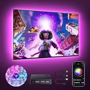 $19.99 Amazon.com: Nexillumi HDMI LED Lights for TV, 32.8ft TV LED Backlight for 70-100 Inch, RGB LED Strip Lights Behind TV, APP Remote Control Music Sync TV Led Lights for Bedroom : Home & Kitchen