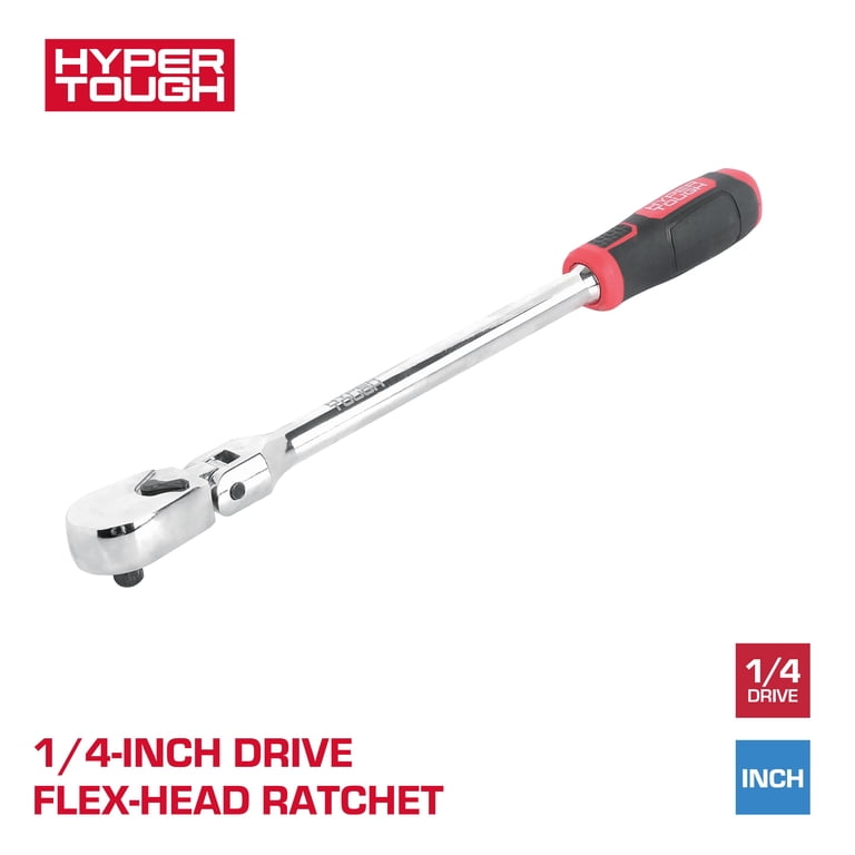 Hyper Tough 1/4-inch Drive 10-inch Flex-Head Ratchet - Walmart.com