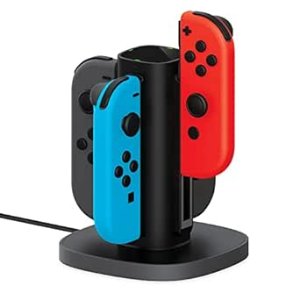 $10.59 Amazon.com: TalkWorks Joy-Con Charger Dock For Nintendo Switch Gaming Controllers - 4-Remote Docking Charging Station,USB Compatible w/ Switch OLED (Black) : Video Games