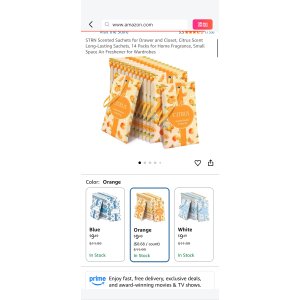 $4.75 Amazon.com: STRN Scented Sachets for Drawer and Closet, Citrus Scent Long-Lasting Sachets, 14 Packs for Home Fragrance, Small Space Air Freshener for Wardrobes : Home & Kitchen