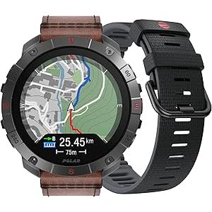 $769.93 Amazon.com: POLAR Grit X2 Pro Titan Ultra Premium GPS Smart Sports Watch – Ultimate Outdoor Adventure Watch with Rugged Titanium Design, Advanced Navigation, with an Additional Leather Wrist