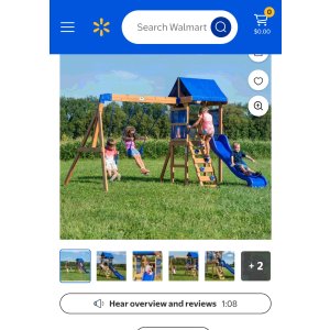 $249.00 Backyard Discovery Aurora Wooden Cedar Swing Set - Walmart.com