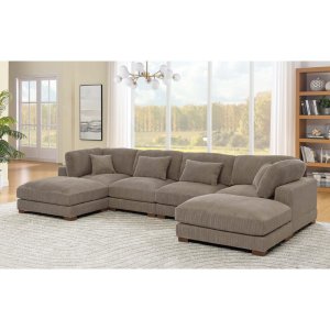 $980.00 Wade Logan® Andreco 144  Wide Reversible Modular Corner Sectional with Ottoman & Reviews | Wayfair