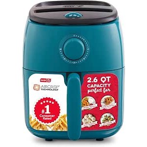 $29.99 Amazon.com: Dash Tasti-Crisp™ Air Fryer - AirCrisp® Technology - Compact Design with Adjustable Temperature Control - Nonstick Fry Basket & Auto Shut-Off Feature - 2.6 Quarts - Teal : Ho