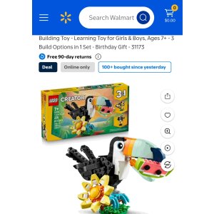 $10.00 LEGO, Creator 3 in 1 Wild Animals Tropical Toucan Building Toy 31173 - Walmart.com