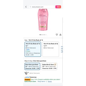 $5.63 Amazon.com : OGX Sensitive + Rose Water & Pink Sea Salt Exfoliating Body Scrub + Rose Quartz, Gentle Exfoliating Daily Body Wash Softens Skin, Body Scrub for Women, Sulfate-Free Surfactants, 19.5 fl o