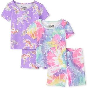 $10.75 Amazon.com: The Children's Place Baby Girls' and Toddler Snug Fit 100% Cotton Sleeve Top and Shorts 4 Piece Pajama Set, Lavendar Tie Dye, 9-12 Months: Clothing, Shoes & Jewelry