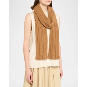 $375 THE ROW Amos Wool Rib Scarf | Neiman Marcus