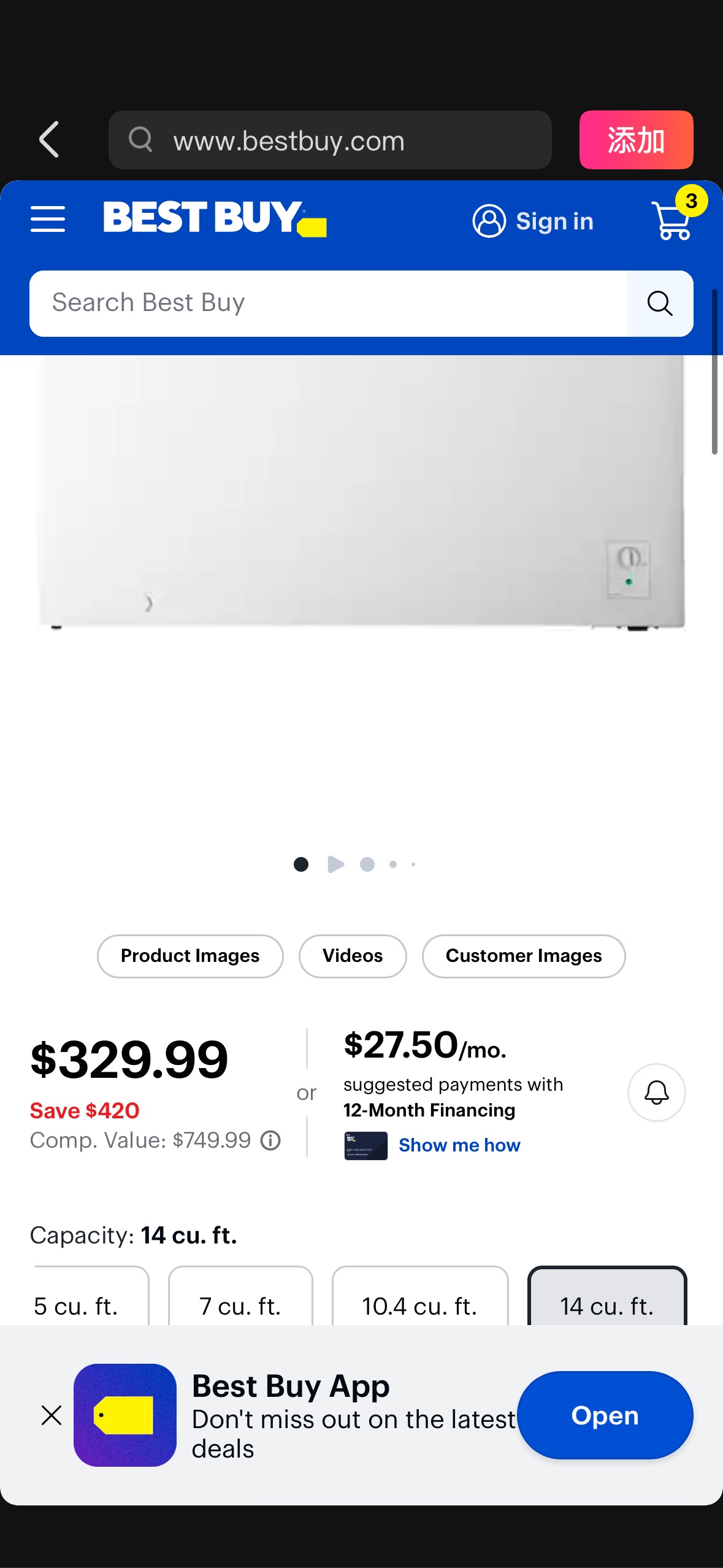 Insignia™ 14.0 Cu. Ft. Garage Ready Chest Freezer White NS-CZ14WH2 - Best Buy
