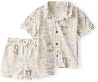 Amazon.com: Carter's Boy 2-Piece Short Set, Cream, 3T: Clothing, Shoes &amp; Jewelry