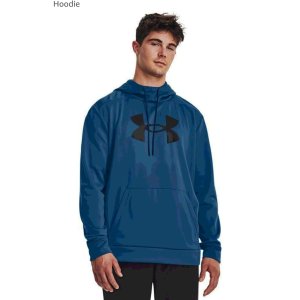 $19.30 Under Armour mens Armour Fleece Big Logo Hoodie, (426) Varsity Blue / / Black, Small Tall at Amazon Men’s Clothing store