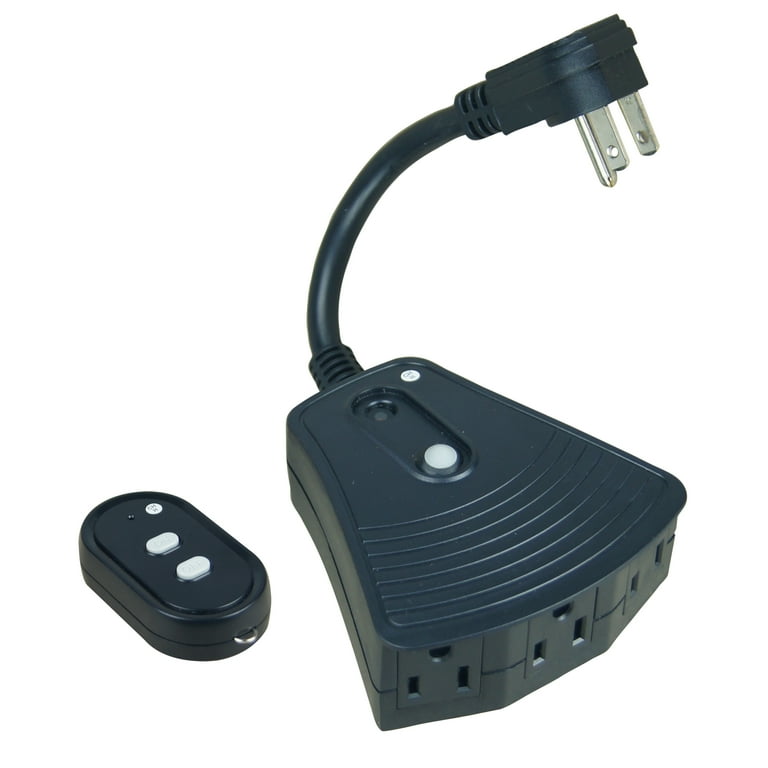 Hyper Tough Wireless Remote Control for Outdoor Outlets, 3-Outlet, Black - Walmart.com