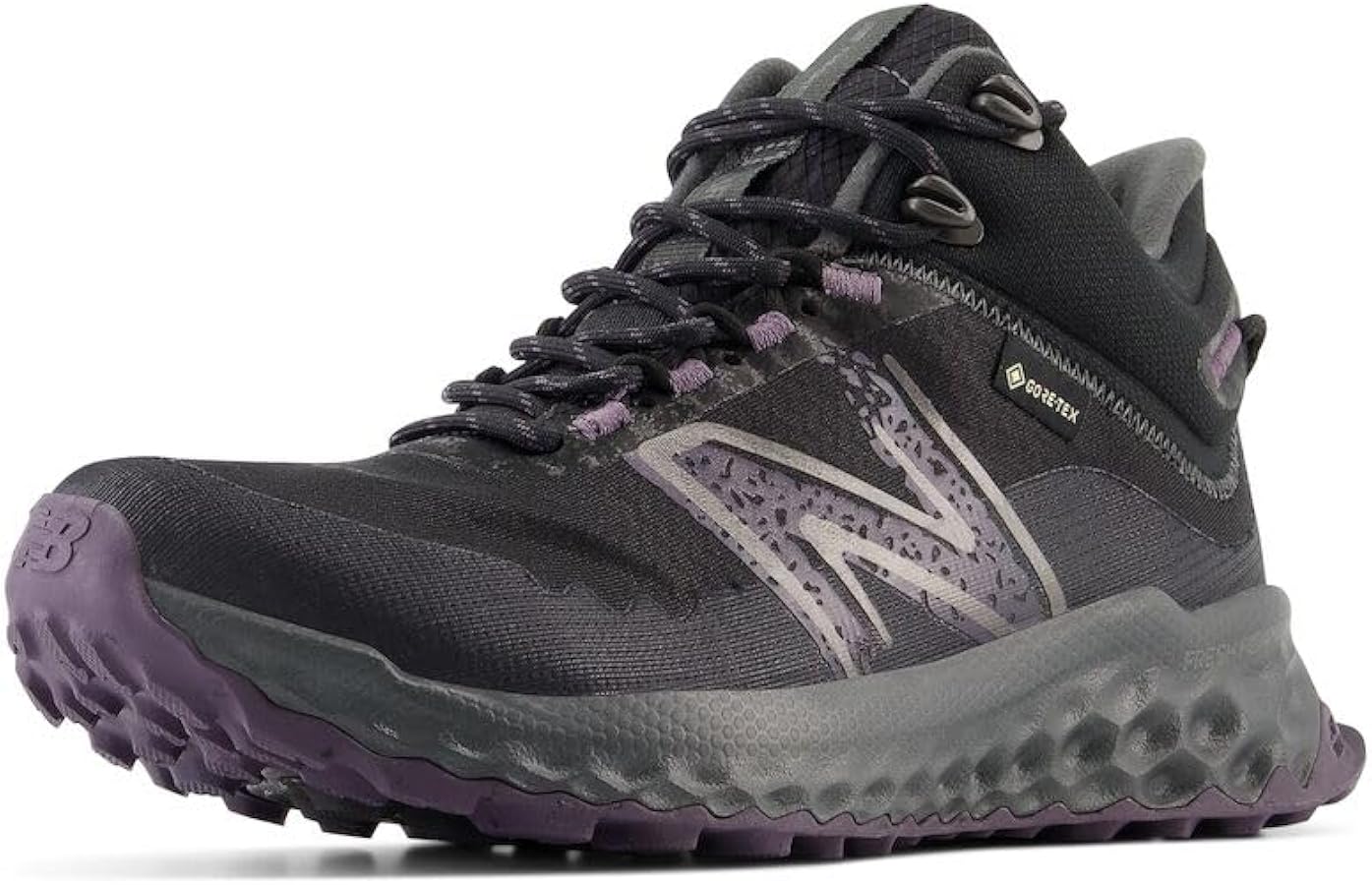 New Balance Women's Fresh Foam Garoé V1 Midcut GTX Trail Running Shoe, Black/Blacktop/Interstellar, 5 M | Trail Running