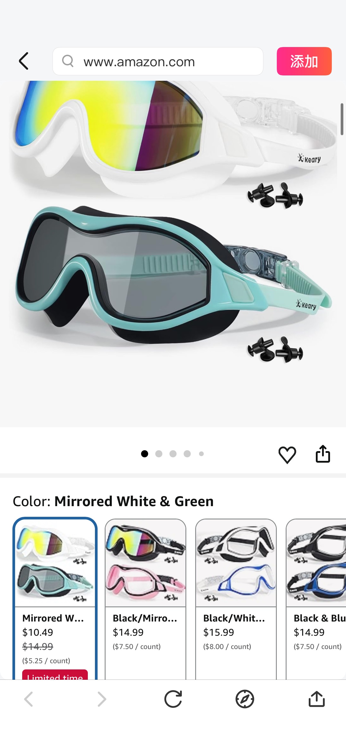 Amazon.com : Keary 2 Pack Anti-Fog Swimming Goggles for Adult Men Women Youth - UV Protection No-Leak Mirror Big Frame Clear Vision Pool Water Glasses, Adults Underwater Mask with Clip on Back : Sport