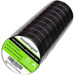 $5.99 Amazon.com: SoundOriginal Black Electrical Tape 10 Pack 0.7-Inch by 30 Feet, Voltage Level 600V Dustproof, Adhesive for General Home Vehicle Auto Car Power Circuit Wiring Black : Industrial 