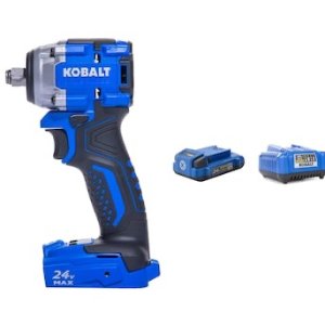 $119 Shop Kobalt 24V Compact Brushless 1/2-in Impact Wrench Starter Kit at Lowes.com