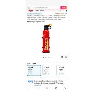 $11.96 POPFRO Portable Fire Extinguisher | 4-in-1 Small Fire Extinguisher for Home, Garage, Kitchen, Car | For Electric, Textile and Grease Fires | Non-Toxic, Easy Clean | Wall Mount Incl (1 pack) - Amazon.c