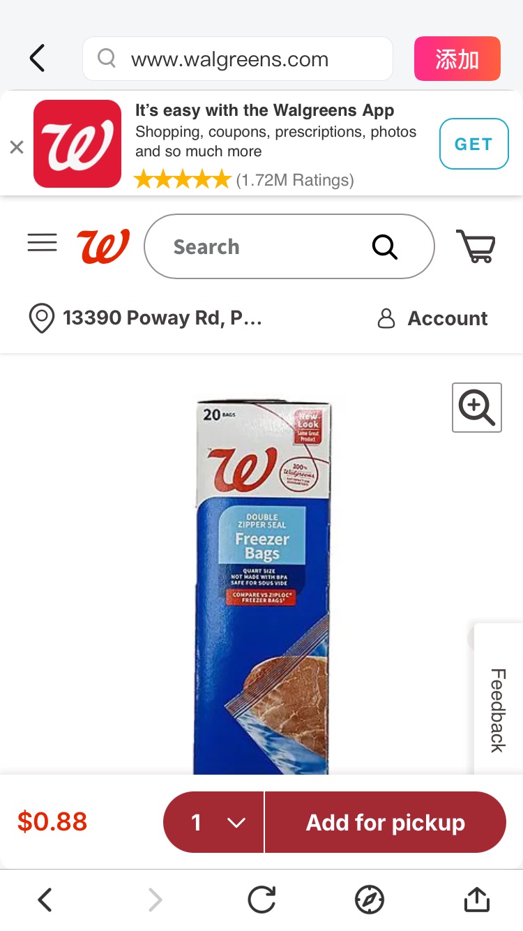 Walgreens Freezer Bag Quart | Walgreens