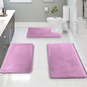 $28.99 Amazon.com: Clara Clark 3 Piece Bathroom Rugs Bath Mat Set, Velvet Memory Foam Bath Mats for Bathroom 