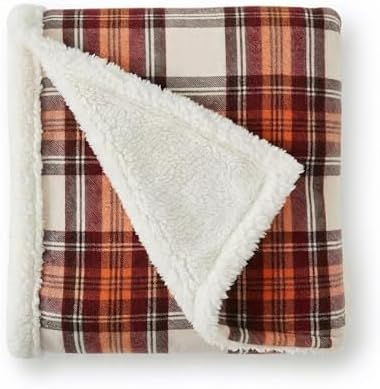 Amazon.com: Eddie Bauer - Sherpa Throw Blanket for Couch 50x60 – Ultra Soft Reversible Fleece &amp; Plush Sherpa Blanket, Warm Cozy Plaid Throw Blanket for Sofa, Bed, Living Room, Cabin Deco