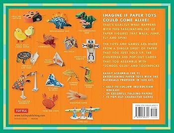 Amazon.com: Japanese Paper Toys Kit: Origami Paper Toys that Walk, Jump, Spin, Tumble and Amaze!: 9780804846325: Dewar, Andrew, Vints, Kostya: Arts, Crafts & Sewing