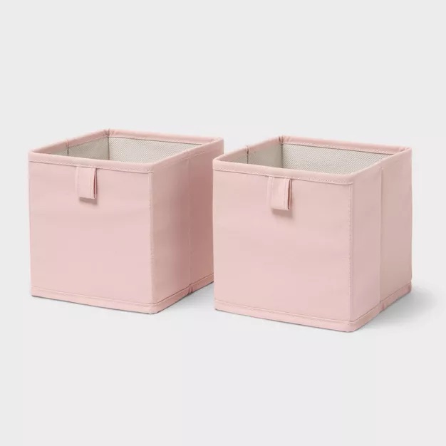 6" 2pk Mini Fabric Bin Pink - Brightroom™ : Target