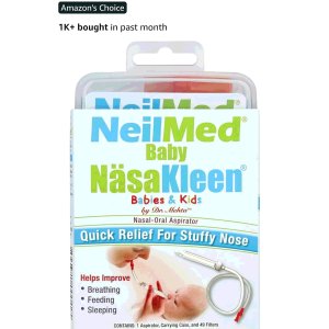 $5.78 NeilMed Baby NasaKleen Nasal-Oral Aspirator with 49 Hygiene Filters and a Convenient Storage Travel Case : Baby