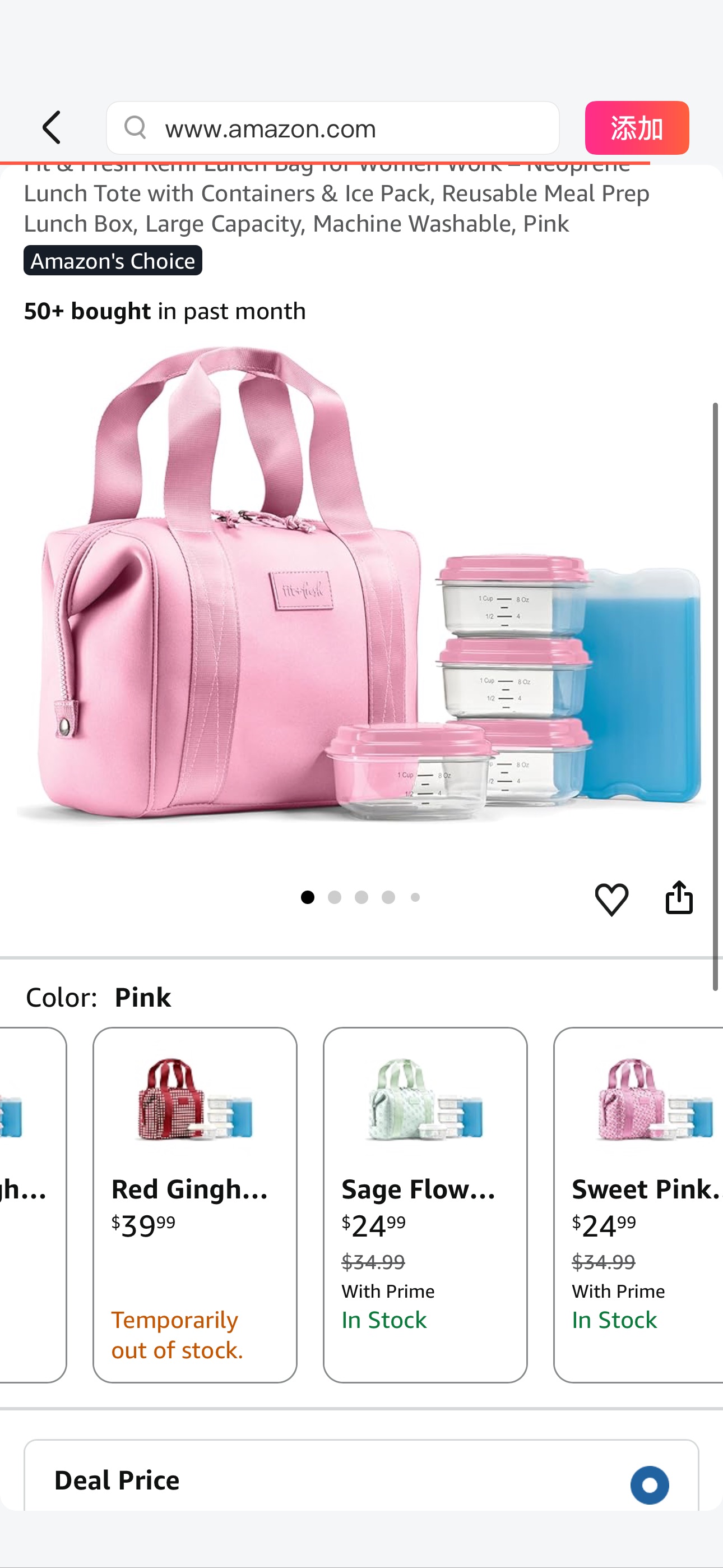 Amazon.com: Fit & Fresh Remi Lunch Bag for Women Work – Neoprene Lunch Tote with Containers & Ice Pack, Reusable Meal Prep Lunch Box, Large Capacity, Machine Washable, Pink: Home & Kitchen