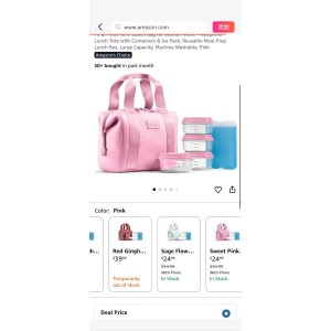 $14.88 Amazon.com: Fit & Fresh Remi Lunch Bag for Women Work – Neoprene Lunch Tote with Containers & Ice Pack, Reusable Meal Prep Lunch Box, Large Capacity, Machine Washable, Pink: Home & Kitchen