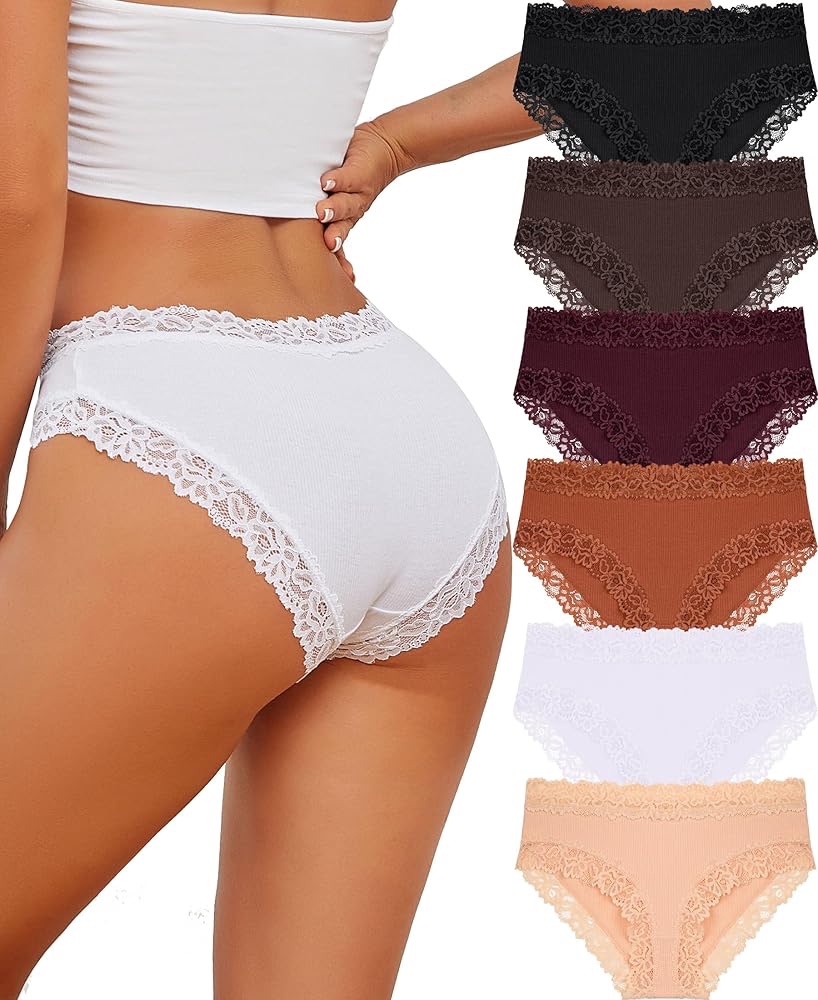 Amazon.com: Knowyou Cotton Underwear for Women Cheeky Bikini Womens Underwear Pack Sexy Lace Wasit Hipster Brief Panties for Ladies-M : Clothing, Shoes & Jewelry