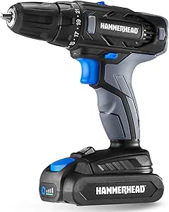 Amazon.com: Hammerhead 20V 2-Speed Cordless Drill Driver Kit with 1.5Ah Battery and Charger - HCDD201 : Tools &amp; Home Improvement