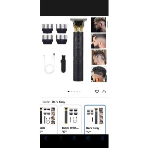 $5.88 Amazon.com: soieho Hair Clippers for Men, Professional Hair Trimmer Cordless Zero Gapped T-Blade Trimmer Rechargeable Beard Trimmer, Mens Gifts Hair Grooming Set for Hair Cutting