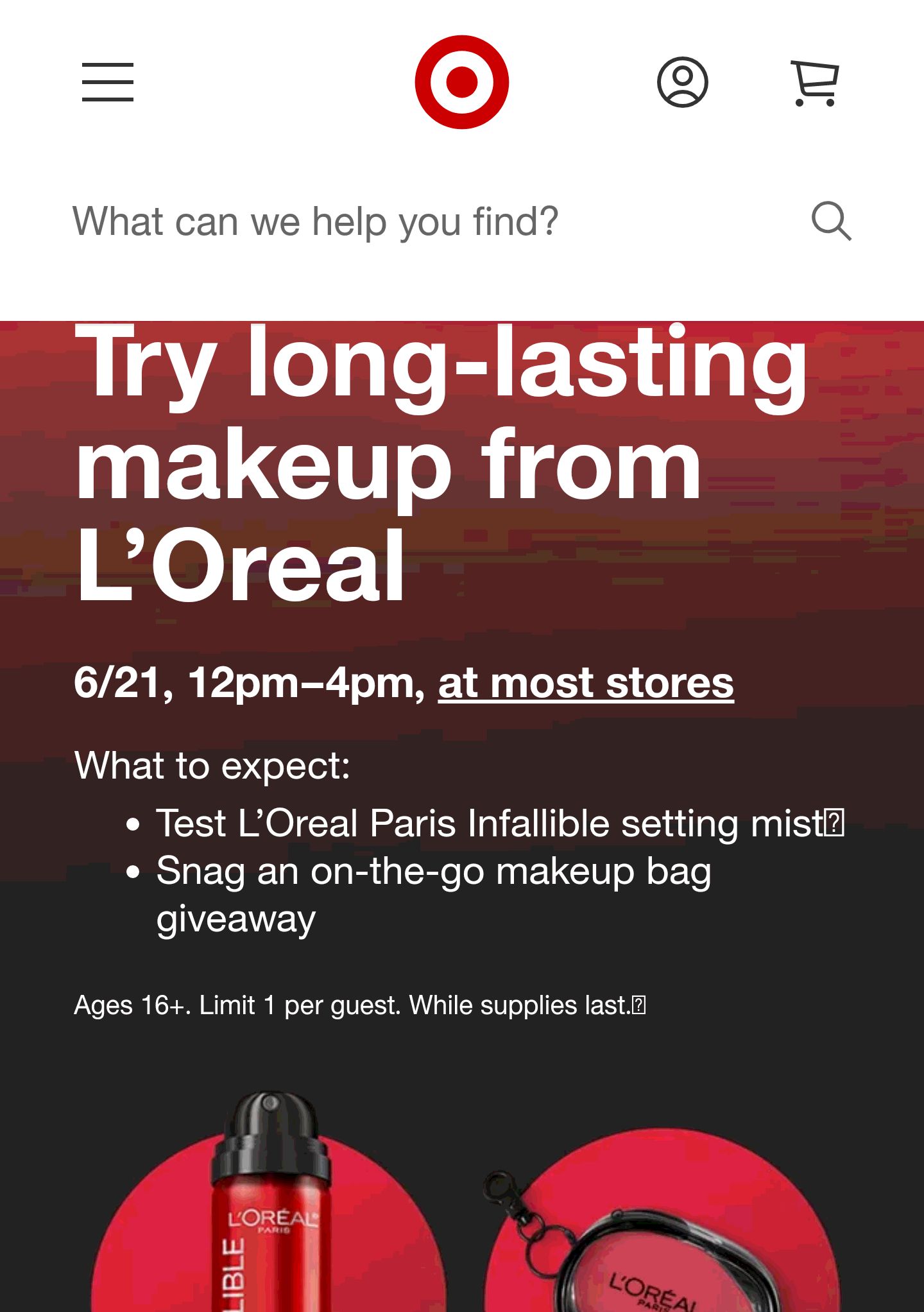 L’oreal Paris Infallible Demo Event : Target