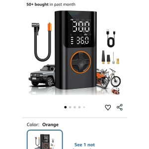$12.49 AIRSURE Tire Inflator Portable Air Compressor, Bike Pump with Gauge and USB Charging Output, 150PSI Fast Inflation Portable Tire Inflator for Car Bicycles Motorcycles Scooter Balls : Automotive