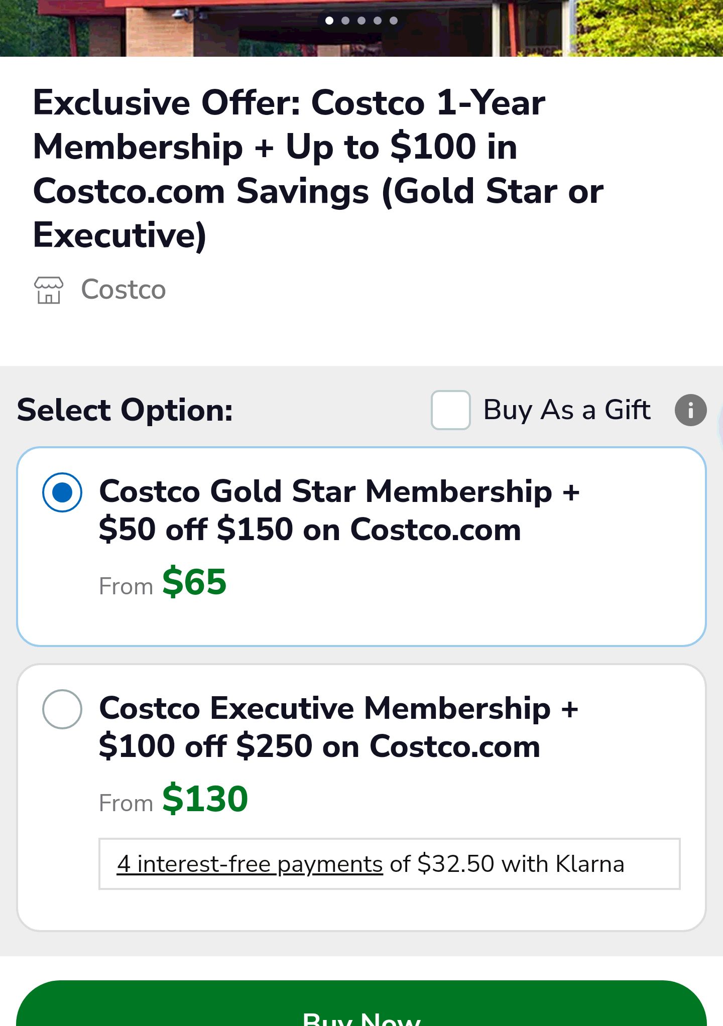 Exclusive Offer: Costco 1-Year Membership + Up to $100 in Costco.com Savings (Gold Star or Executive) - From $65 | Groupon