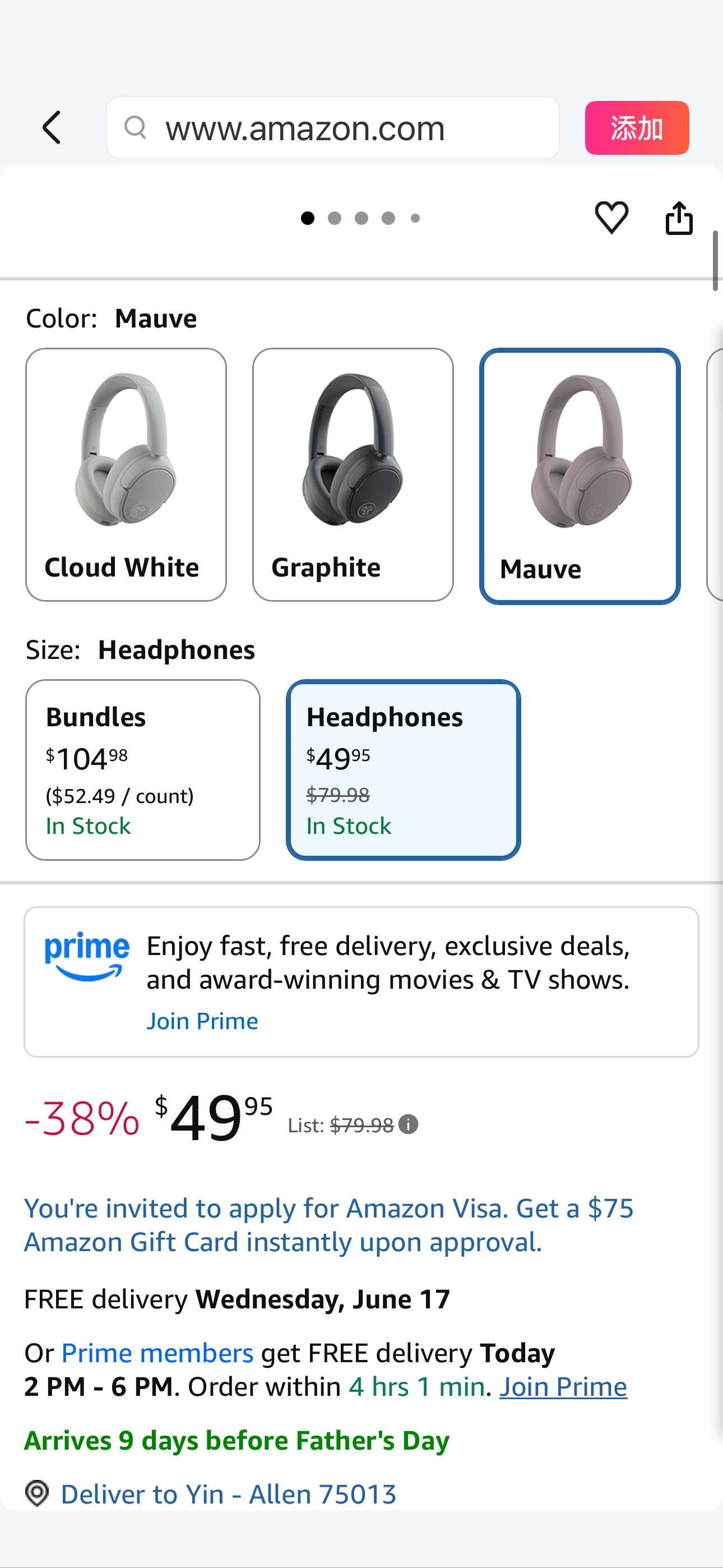 Amazon.com: JLab JBuds Lux ANC, Over Ear Headphones, Active Noise Cancelling, Bluetooth, Mauve : Electronics
