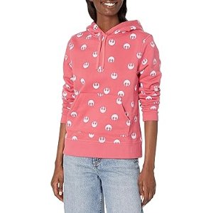 $7.92 Amazon.com: Amazon Essentials Disney | Marvel | Star Wars | Princess Women's Fleece Hooded Pullover Hoodie Sweatshirts (Available in Plus Size), Pink Star Wars Rebel, 1X : Clothing, Sho