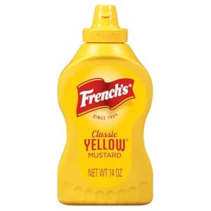 Amazon.com : French’s Yellow Mustard, Classic, Stone-Ground #1 Grade Mustard Seeds, Product of the USA, Gluten Free, No Artificial Flavors, For Burgers, Brats, and Hot Dogs, 14 oz : Grocery 
