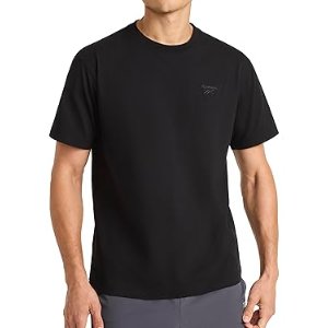 $8.99 Reebok Men’s Embroidery Crewneck T-Shirt, Standard Fit, Lightweight Stretch Cotton-Blend Jersey Fabric, Black, Large | Amazon.com