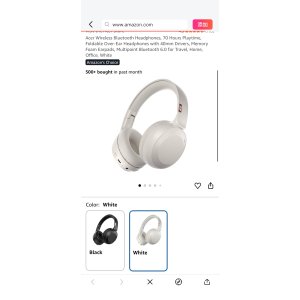 $16.99 Amazon.com: Acer Wireless Bluetooth Headphones, 70 Hours Playtime, Foldable Over-Ear Headphones with 40mm Drivers, Memory Foam Earpads, Multipoint Bluetooth 6.0 for Travel, Home, Office, White : Elect