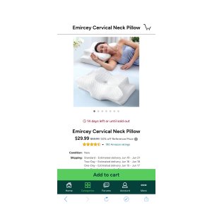 $29.99 Emircey Cervical Neck Pillow