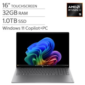 $1199.99 HP OmniBook 5 16  Touchscreen Laptop - AMD Ryzen AI 9 465 - Copilot+ PC - 2K OLED (1920 x 1200) - 32GB Memory - 1TB SSD - Windows 11 Home | Costco