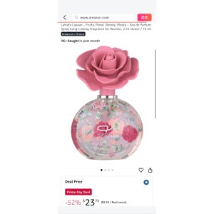 $23.75 Amazon.com : Lattafa Layaan – Fruity, Floral, Woody, Musky – Eau de Parfum Spray Long-Lasting Fragrance for Women, 2.53 Ounce / 75 ml : Beauty & Personal Care