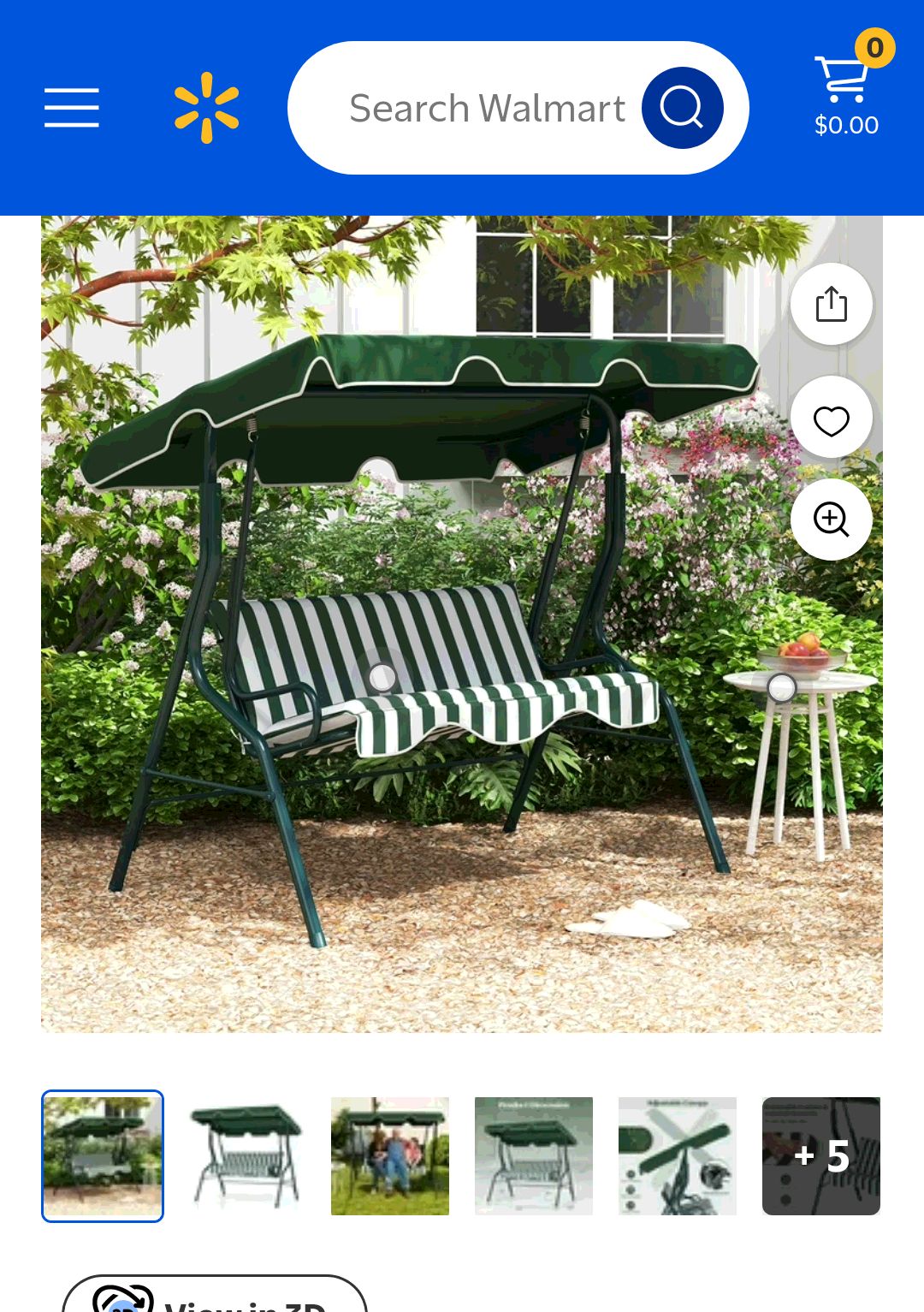 Costway 3-Seat Porch Swing, Patio Outdoor Glider with Canopy, Cushioned, Steel Frame, Green - Walmart.com